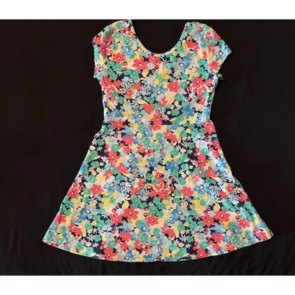 Simply Styled by Sears floral cap sleeve dress, girls size 10/12